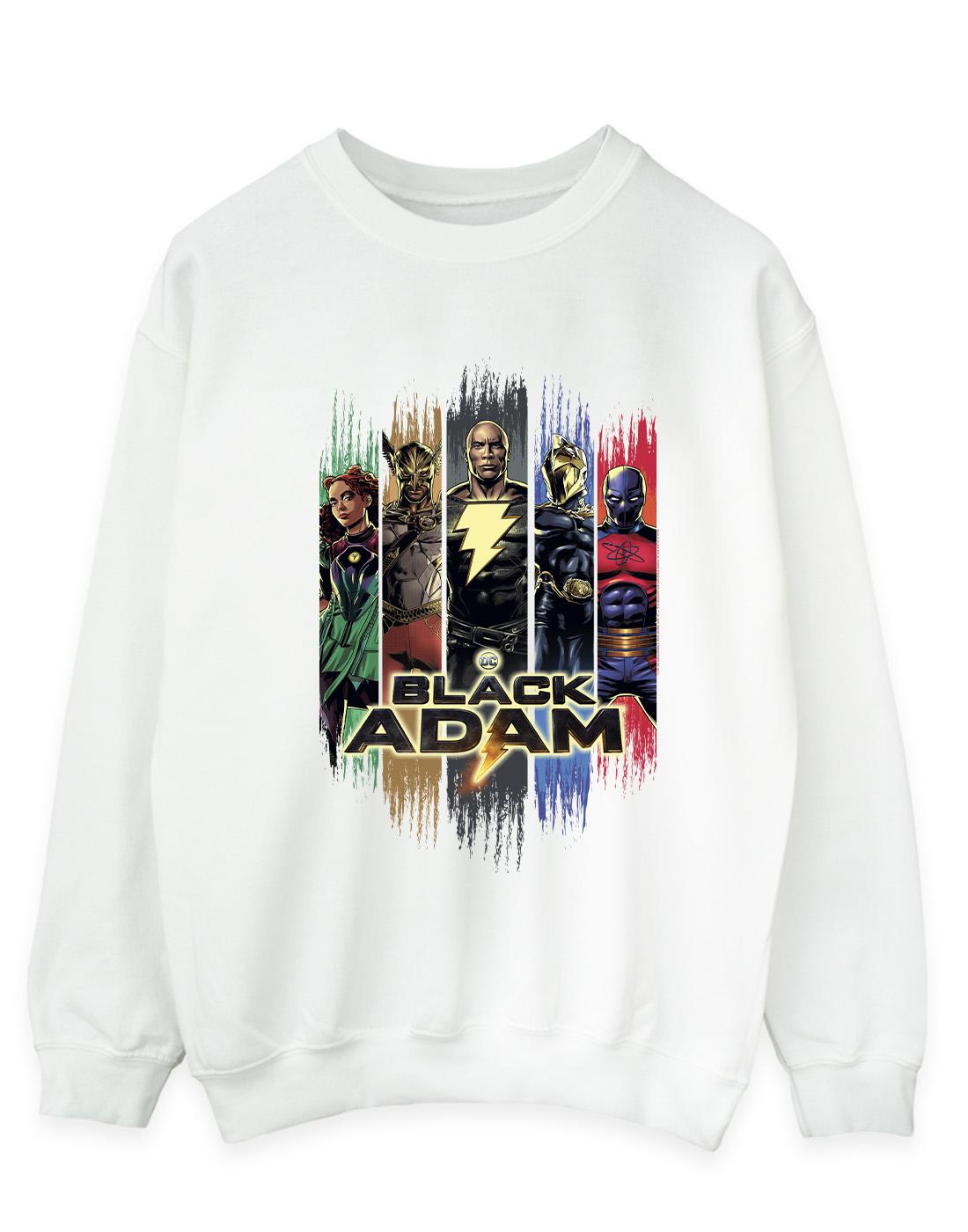 White - Front - DC Comics Mens Black Adam JSA Complete Group Cotton Sweatshirt