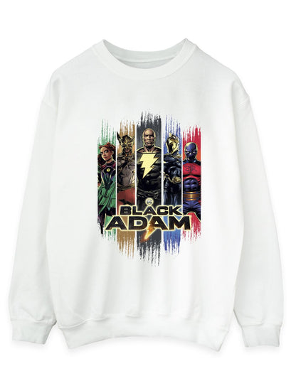 White - Front - DC Comics Mens Black Adam JSA Complete Group Cotton Sweatshirt