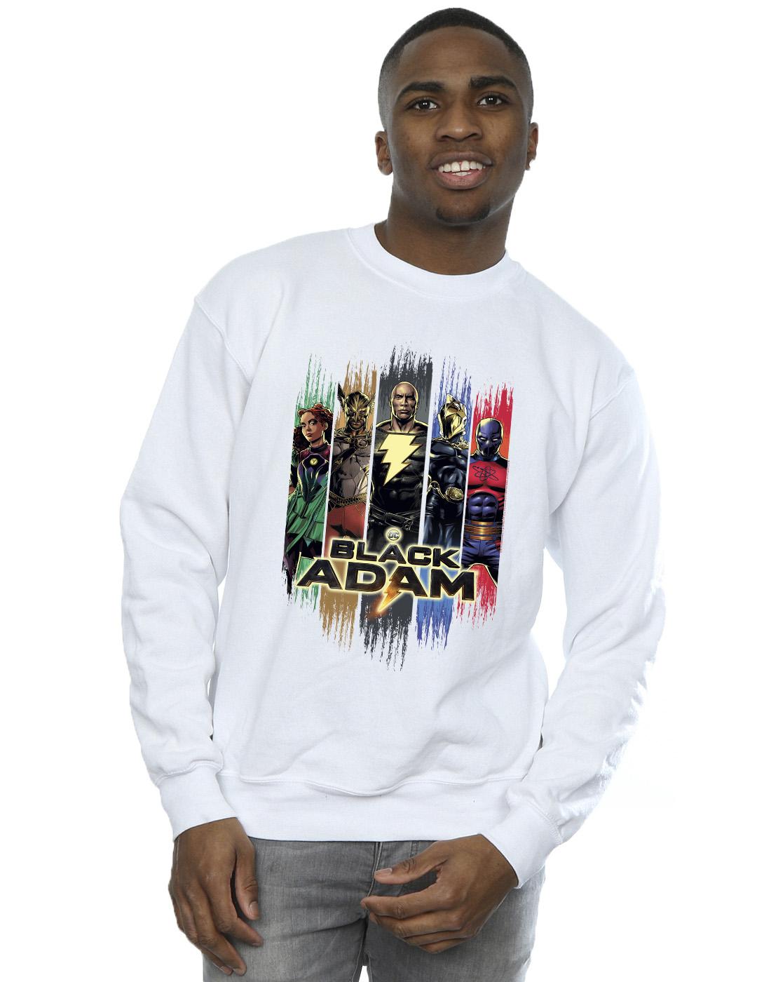 White - Back - DC Comics Mens Black Adam JSA Complete Group Cotton Sweatshirt