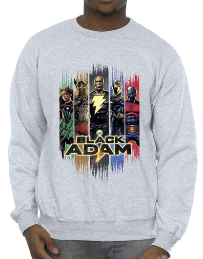Sports Grey - Side - DC Comics Mens Black Adam JSA Complete Group Cotton Sweatshirt