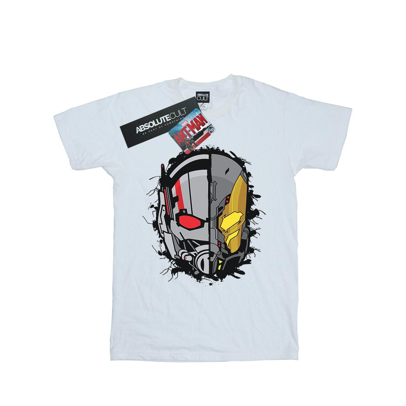 White - Front - Marvel Mens Ant-Man Split Helmet T-Shirt