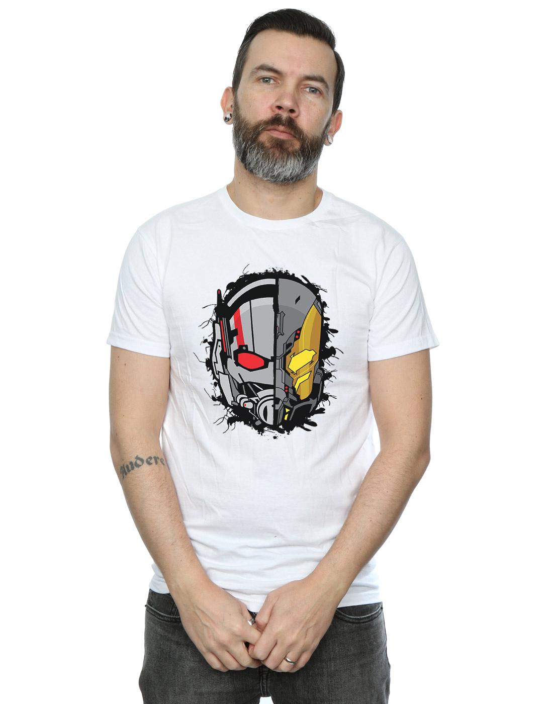 White - Back - Marvel Mens Ant-Man Split Helmet T-Shirt