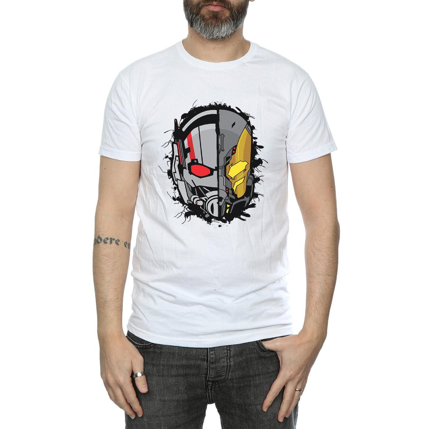 White - Side - Marvel Mens Ant-Man Split Helmet T-Shirt