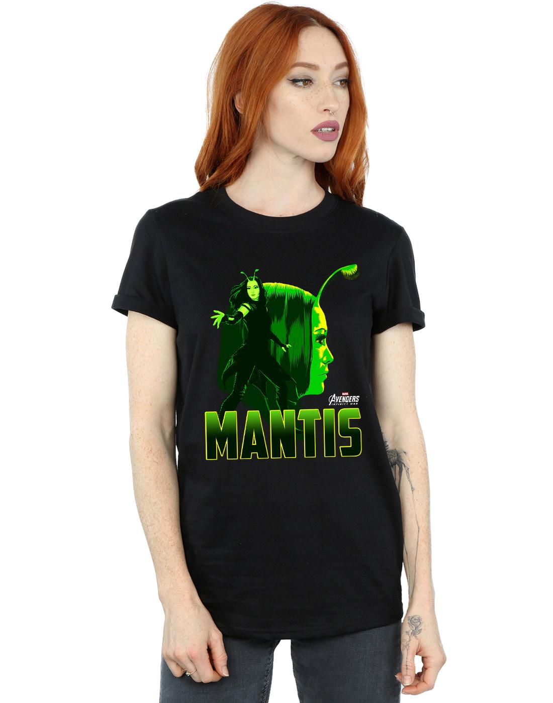 Black - Back - Marvel Womens-Ladies Avengers Infinity War Mantis Character Cotton Boyfriend T-Shirt