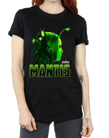 Black - Side - Marvel Womens-Ladies Avengers Infinity War Mantis Character Cotton Boyfriend T-Shirt