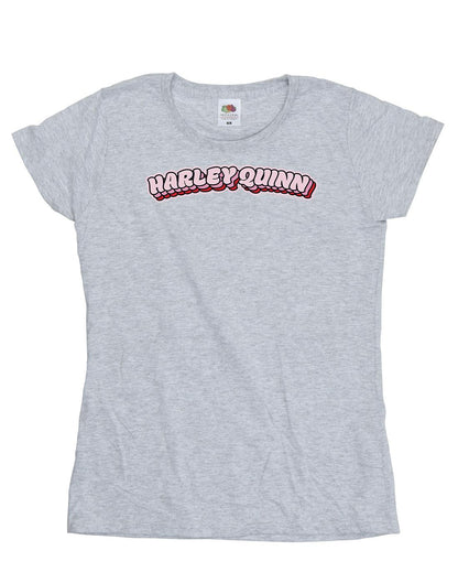 Sports Grey - Front - DC Comics Womens-Ladies Batman Harley Quinn Logo Cotton T-Shirt