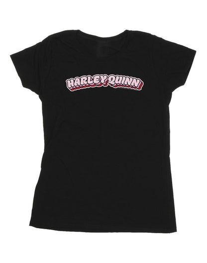 Black - Front - DC Comics Womens-Ladies Batman Harley Quinn Logo Cotton T-Shirt