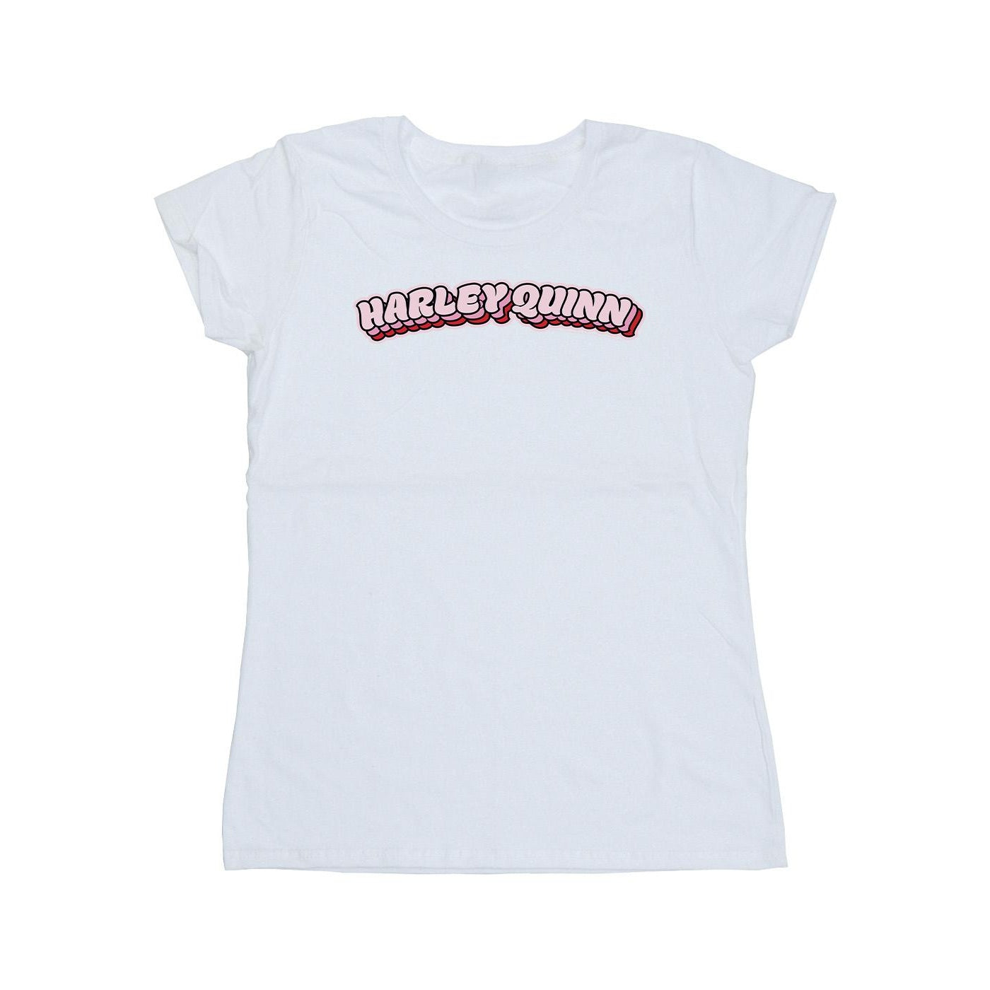 White - Front - DC Comics Womens-Ladies Batman Harley Quinn Logo Cotton T-Shirt