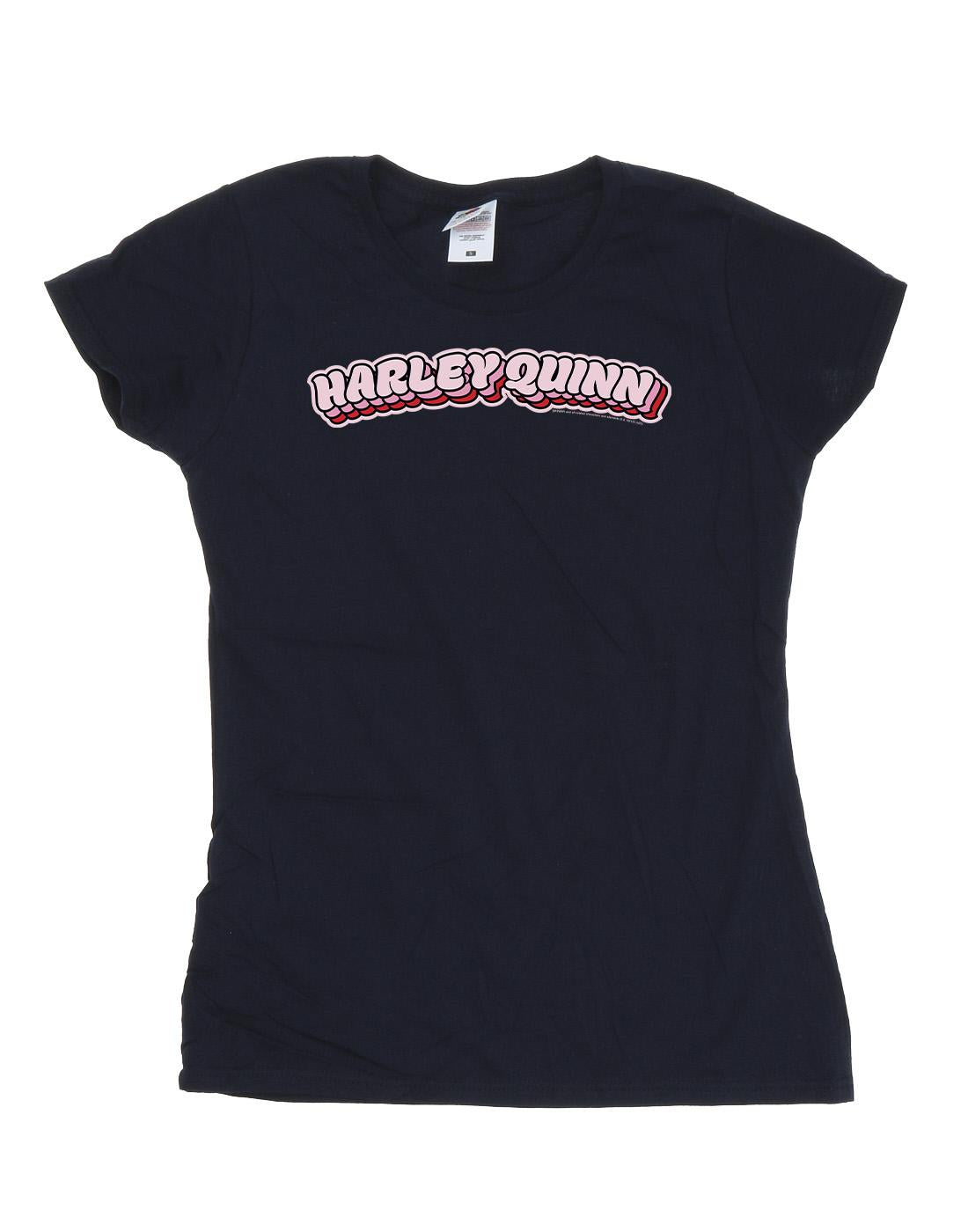 Navy Blue - Front - DC Comics Womens-Ladies Batman Harley Quinn Logo Cotton T-Shirt