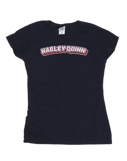 Navy Blue - Front - DC Comics Womens-Ladies Batman Harley Quinn Logo Cotton T-Shirt