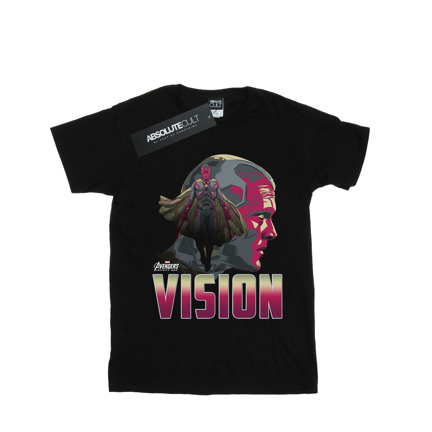 Black - Front - Marvel Womens-Ladies Avengers Infinity War Vision Character Cotton Boyfriend T-Shirt