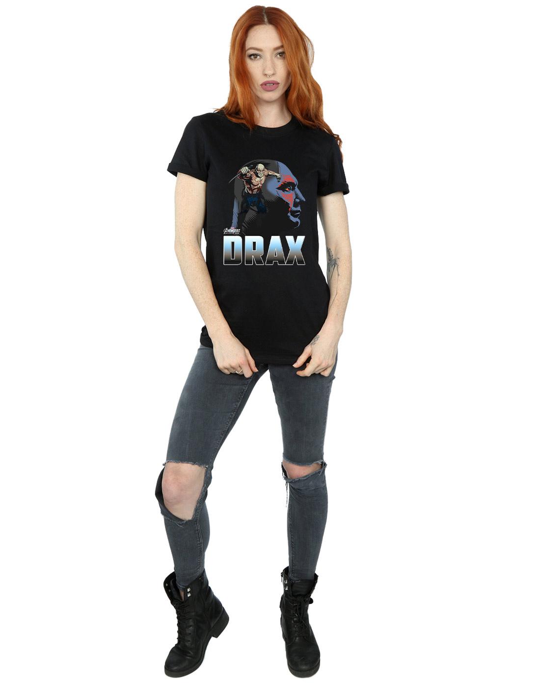Black - Lifestyle - Marvel Womens-Ladies Avengers Infinity War Drax Character Cotton Boyfriend T-Shirt