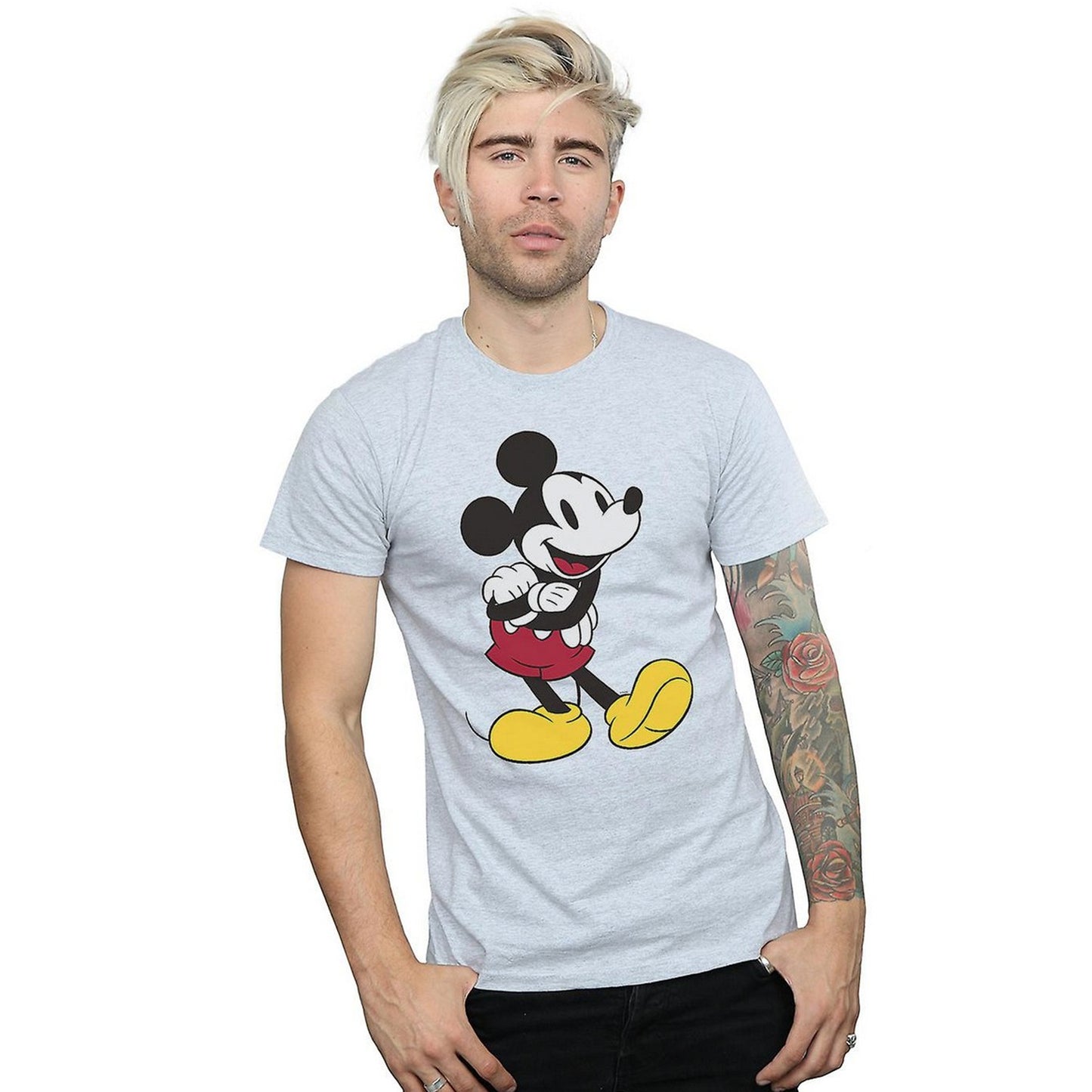 Sports Grey - Side - Disney Mens Classic Mickey Mouse T-Shirt