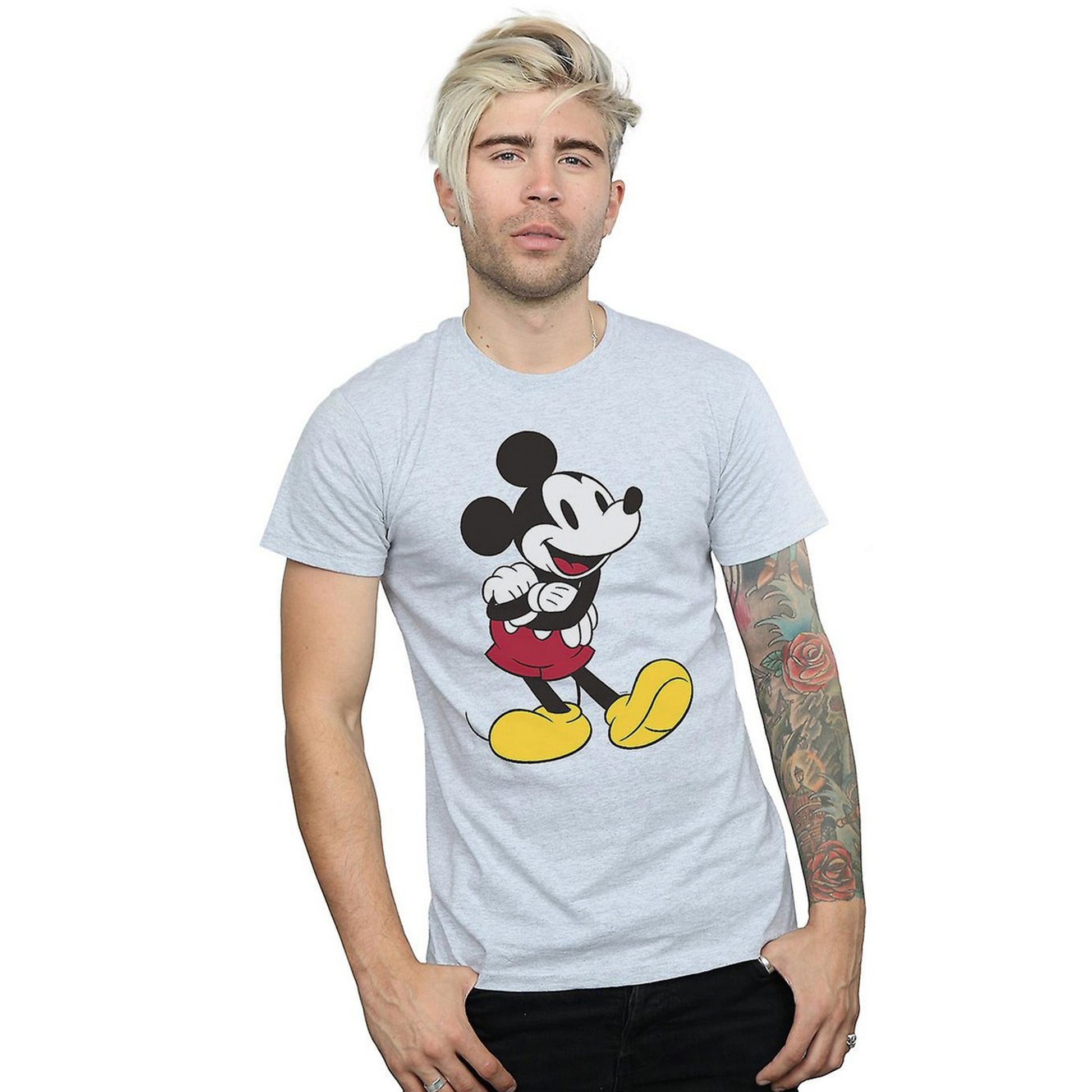 Sports Grey - Side - Disney Mens Classic Mickey Mouse T-Shirt