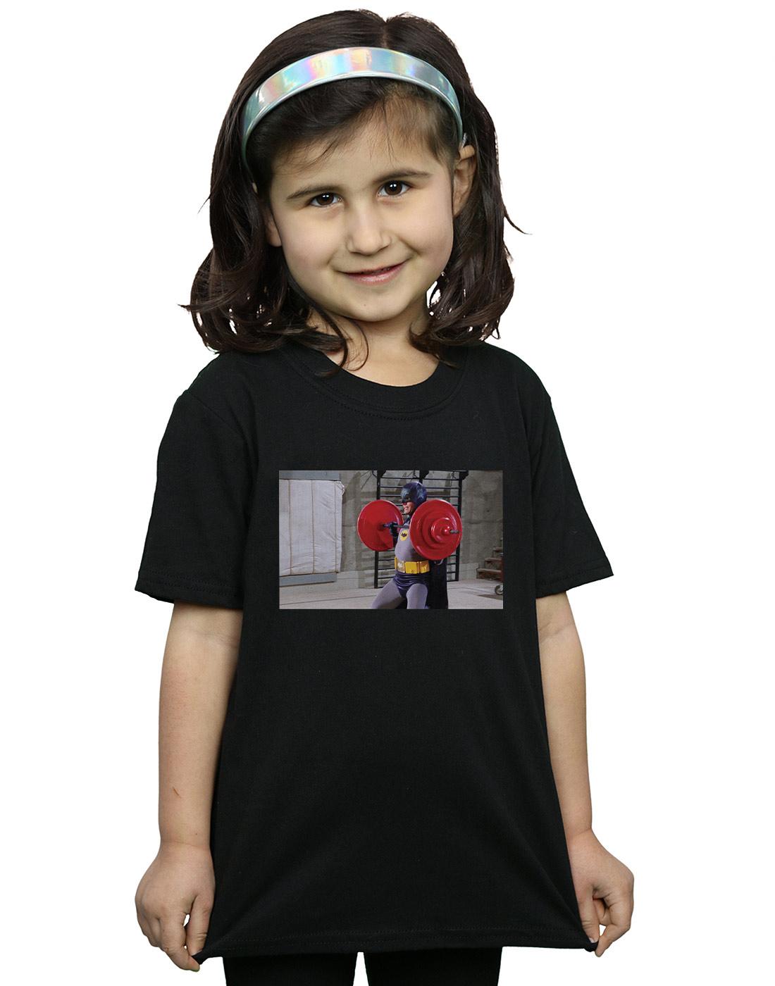 Black - Back - DC Comics Girls Batman TV Series Bat Gains Cotton T-Shirt