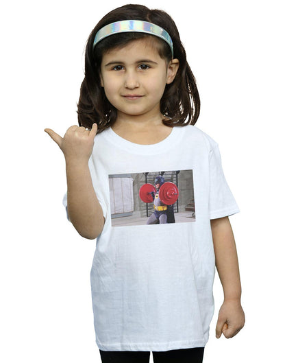 White - Back - DC Comics Girls Batman TV Series Bat Gains Cotton T-Shirt