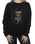 Black - Pack Shot - Harry Potter Womens-Ladies Dobby Is Free Cotton Sweatshirt