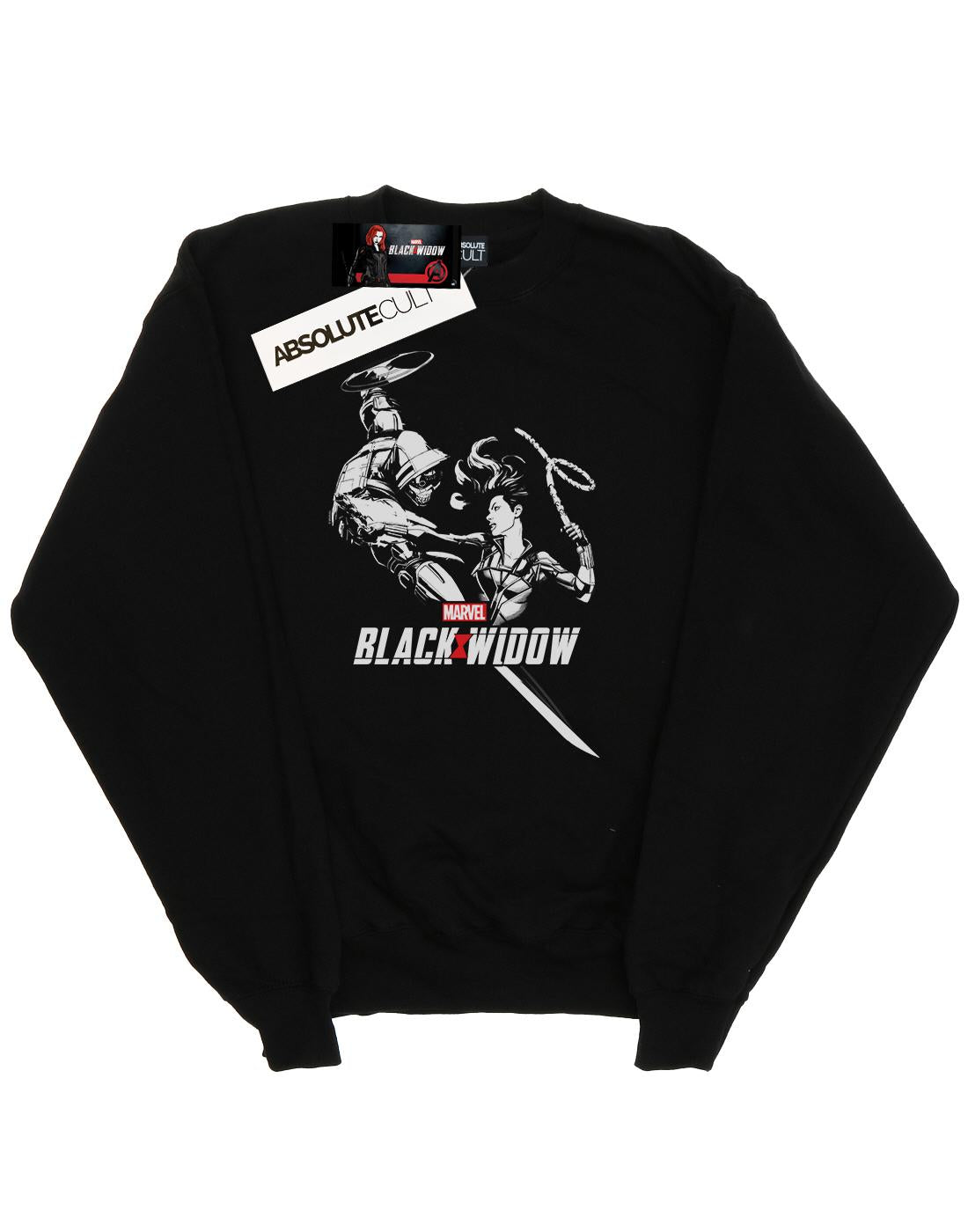 Black - Front - Marvel Mens Black Widow Movie Taskmaster Battle Cotton Sweatshirt