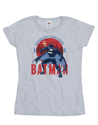 Sports Grey - Front - DC Comics Womens-Ladies Batman Gotham City Cotton T-Shirt