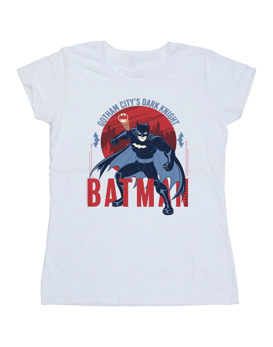 White - Front - DC Comics Womens-Ladies Batman Gotham City Cotton T-Shirt