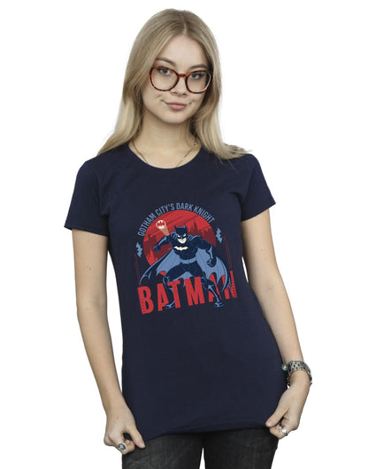 Navy Blue - Back - DC Comics Womens-Ladies Batman Gotham City Cotton T-Shirt