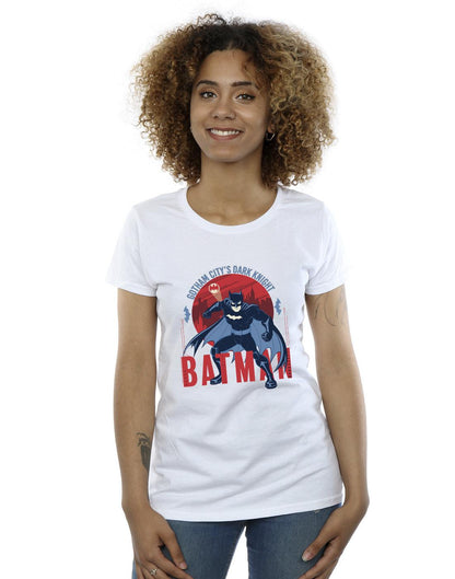 White - Back - DC Comics Womens-Ladies Batman Gotham City Cotton T-Shirt