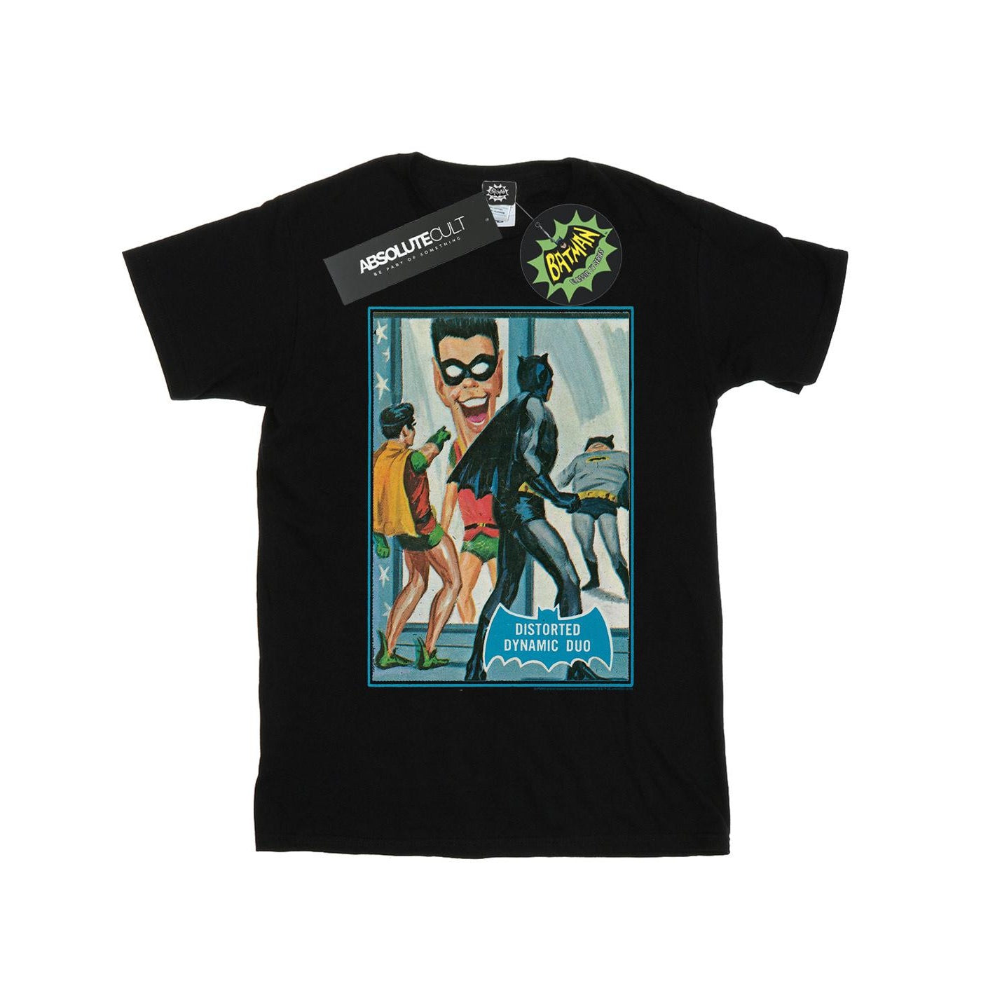 Black - Front - DC Comics Girls Batman TV Series Dynamic Duo Cotton T-Shirt