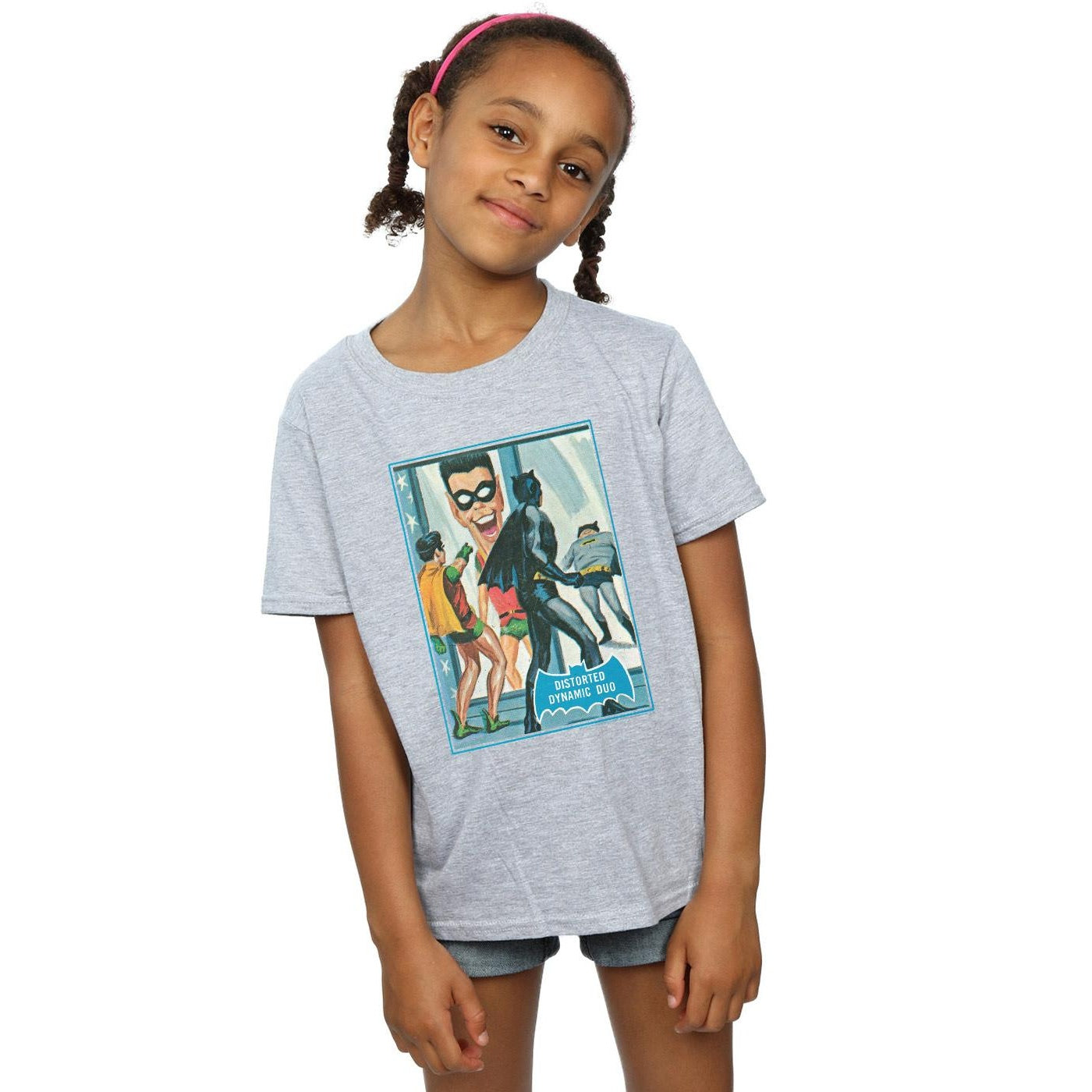 Sports Grey - Back - DC Comics Girls Batman TV Series Dynamic Duo Cotton T-Shirt