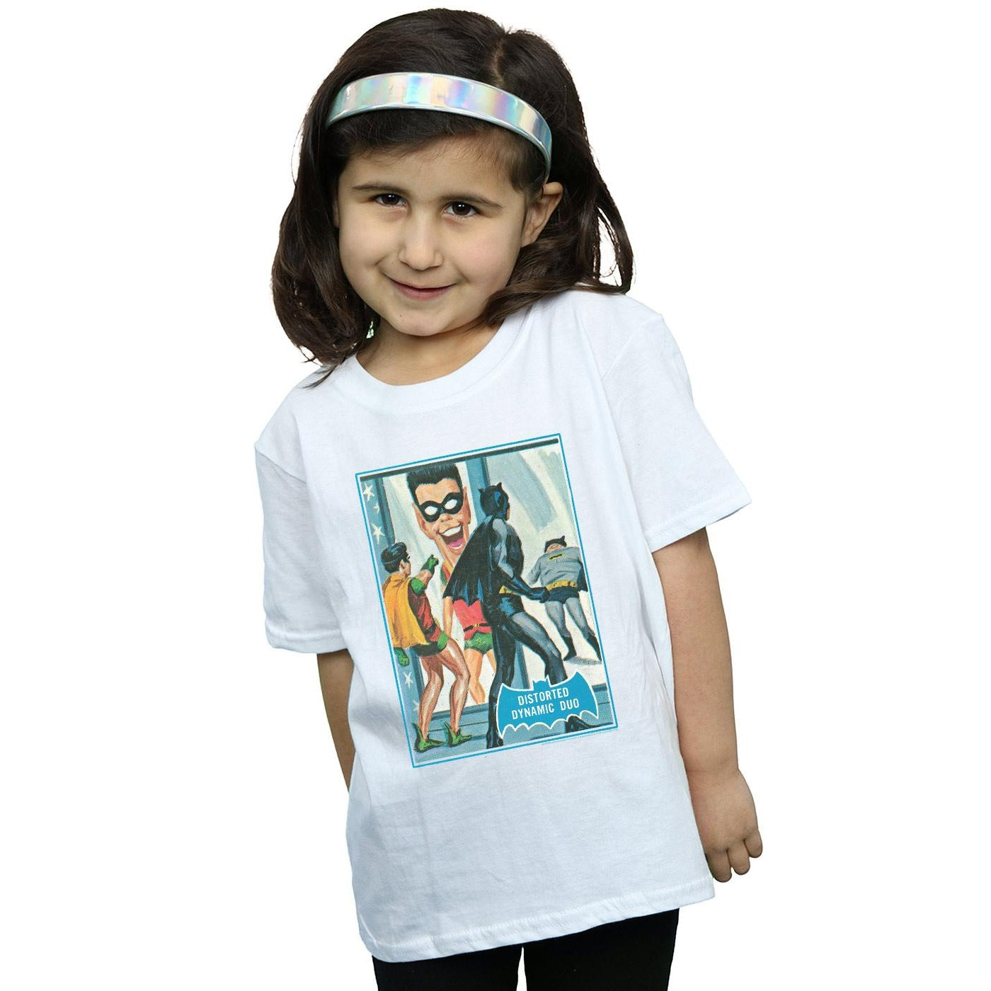 White - Back - DC Comics Girls Batman TV Series Dynamic Duo Cotton T-Shirt