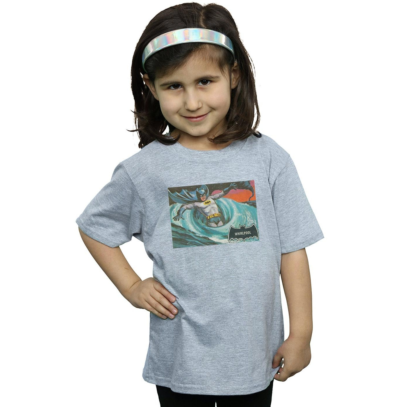 Sports Grey - Back - DC Comics Girls Batman TV Series Whirlpool Cotton T-Shirt