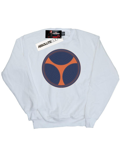 White - Front - Marvel Mens Black Widow Movie Taskmaster Distressed Shield Cotton Sweatshirt