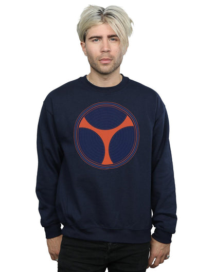 Navy Blue - Back - Marvel Mens Black Widow Movie Taskmaster Distressed Shield Cotton Sweatshirt