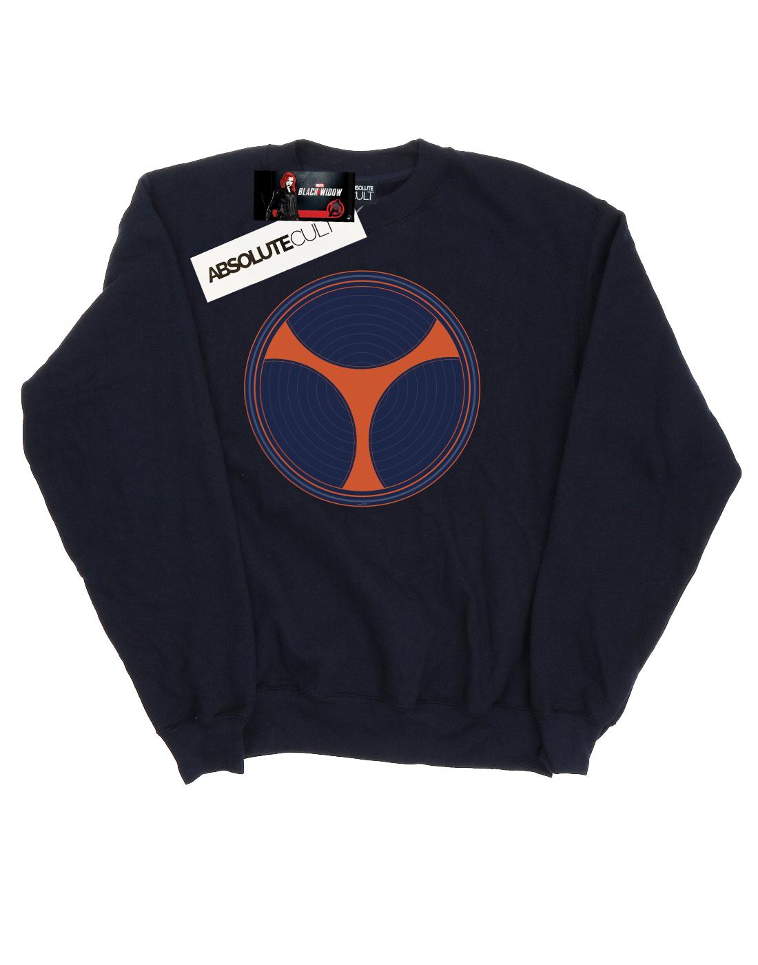 Navy Blue - Front - Marvel Mens Black Widow Movie Taskmaster Distressed Shield Cotton Sweatshirt