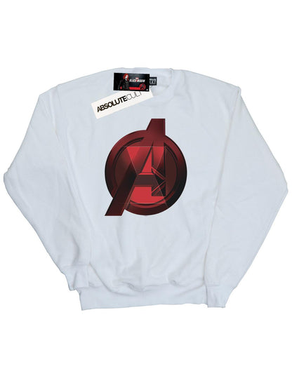 White - Front - Marvel Mens Black Widow Movie Avengers Logo Cotton Sweatshirt