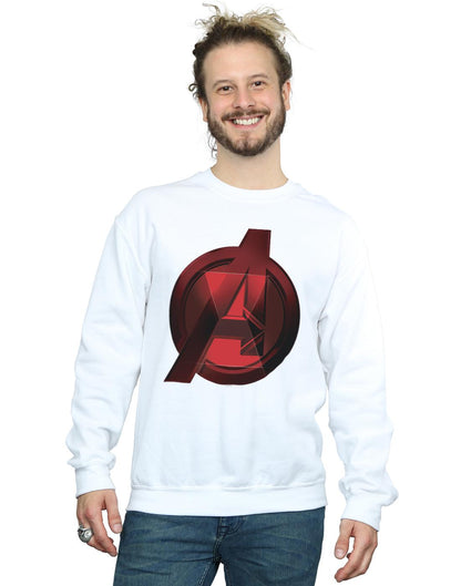 White - Back - Marvel Mens Black Widow Movie Avengers Logo Cotton Sweatshirt