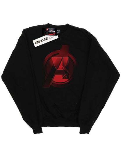 Black - Front - Marvel Mens Black Widow Movie Avengers Logo Cotton Sweatshirt