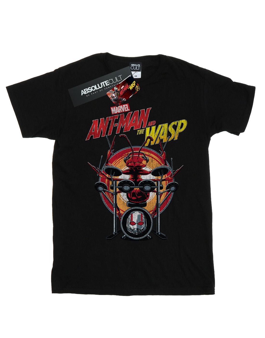 Black - Front - Marvel Mens Ant-Man And The Wasp Drummer Ant T-Shirt