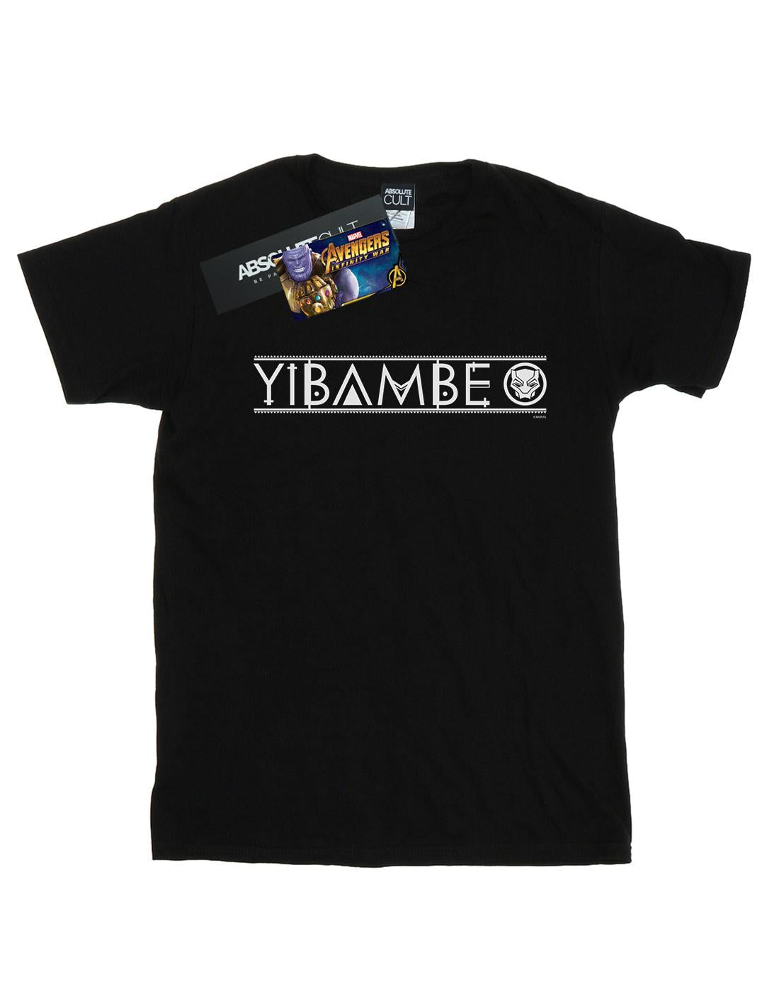 Black - Front - Marvel Womens-Ladies Avengers Infinity War Black Panther Yibambe Cotton Boyfriend T-Shirt