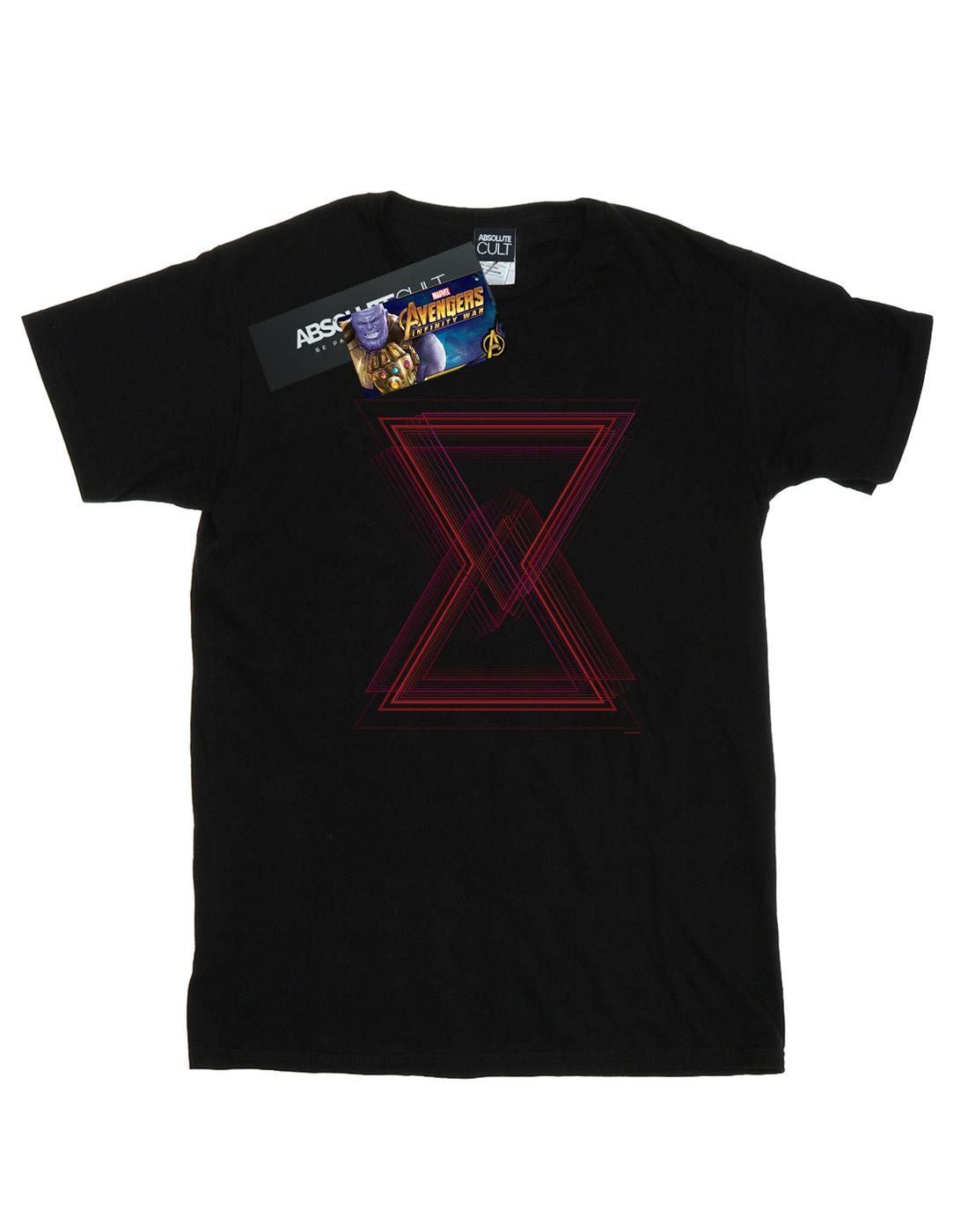 Black - Front - Marvel Womens-Ladies Avengers Infinity War Black Widow Lines Cotton Boyfriend T-Shirt
