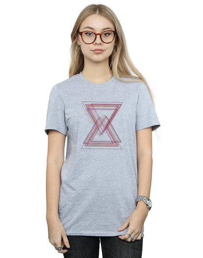 Sports Grey - Back - Marvel Womens-Ladies Avengers Infinity War Black Widow Lines Cotton Boyfriend T-Shirt