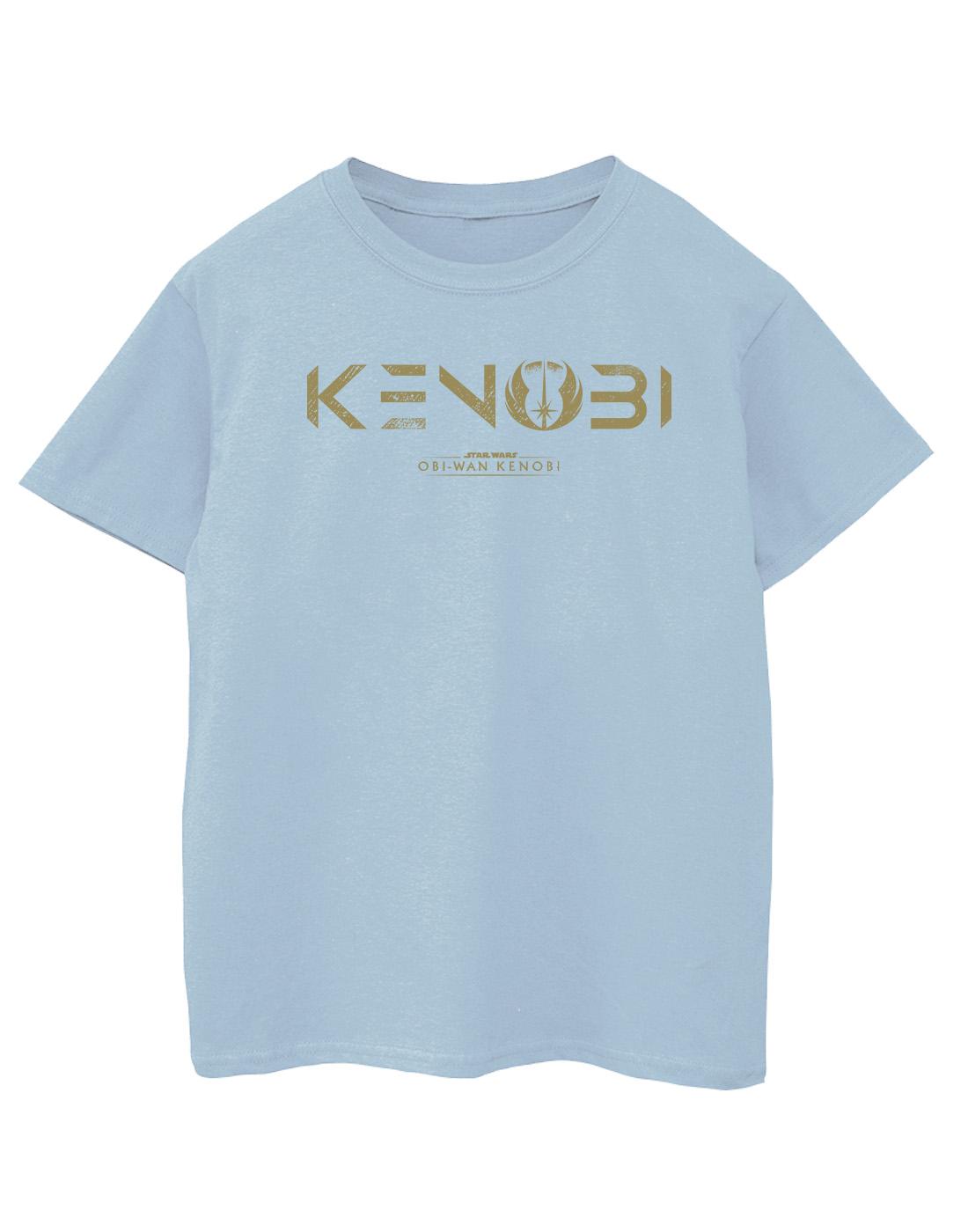 Baby Blue - Front - Star Wars Girls Obi-Wan Kenobi Logo Cotton T-Shirt