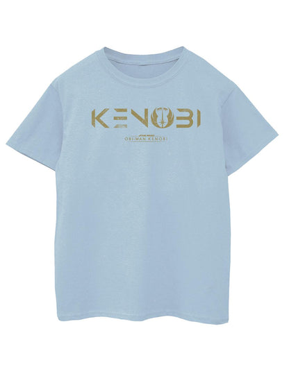 Baby Blue - Front - Star Wars Girls Obi-Wan Kenobi Logo Cotton T-Shirt