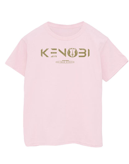 Baby Pink - Front - Star Wars Girls Obi-Wan Kenobi Logo Cotton T-Shirt