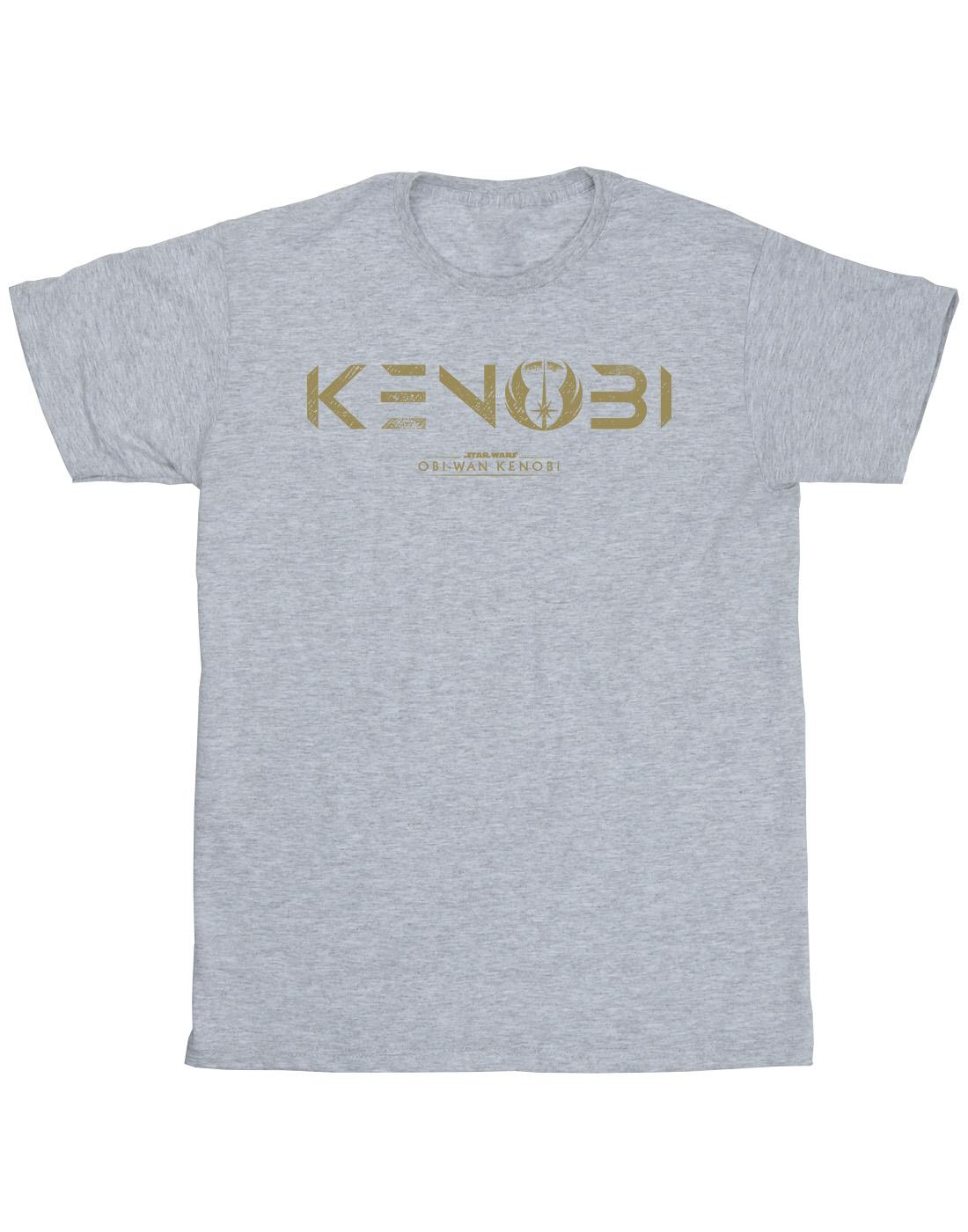 Sports Grey - Front - Star Wars Girls Obi-Wan Kenobi Logo Cotton T-Shirt