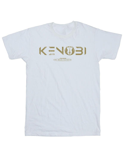 White - Front - Star Wars Girls Obi-Wan Kenobi Logo Cotton T-Shirt