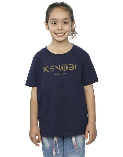Navy Blue - Back - Star Wars Girls Obi-Wan Kenobi Logo Cotton T-Shirt