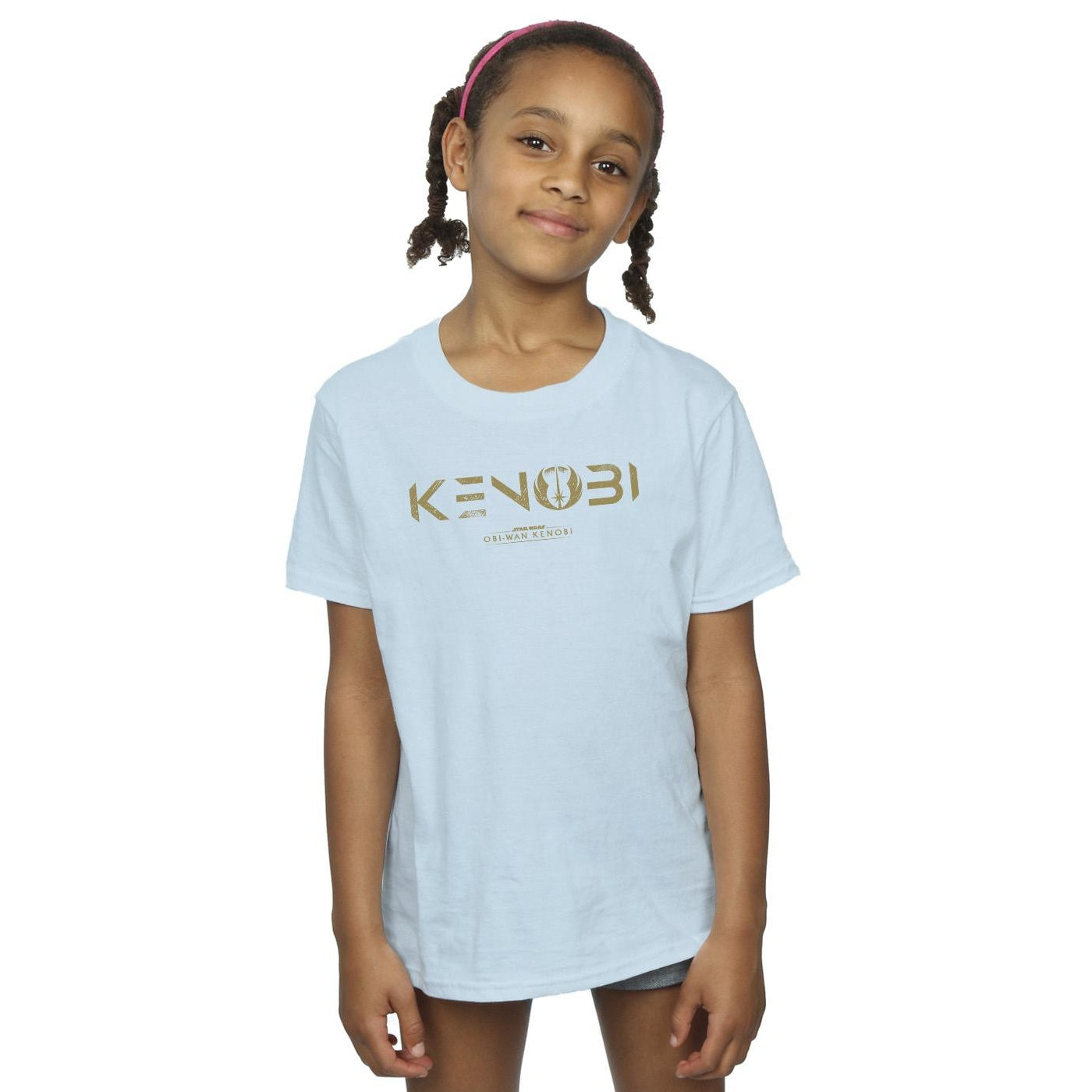Baby Blue - Back - Star Wars Girls Obi-Wan Kenobi Logo Cotton T-Shirt