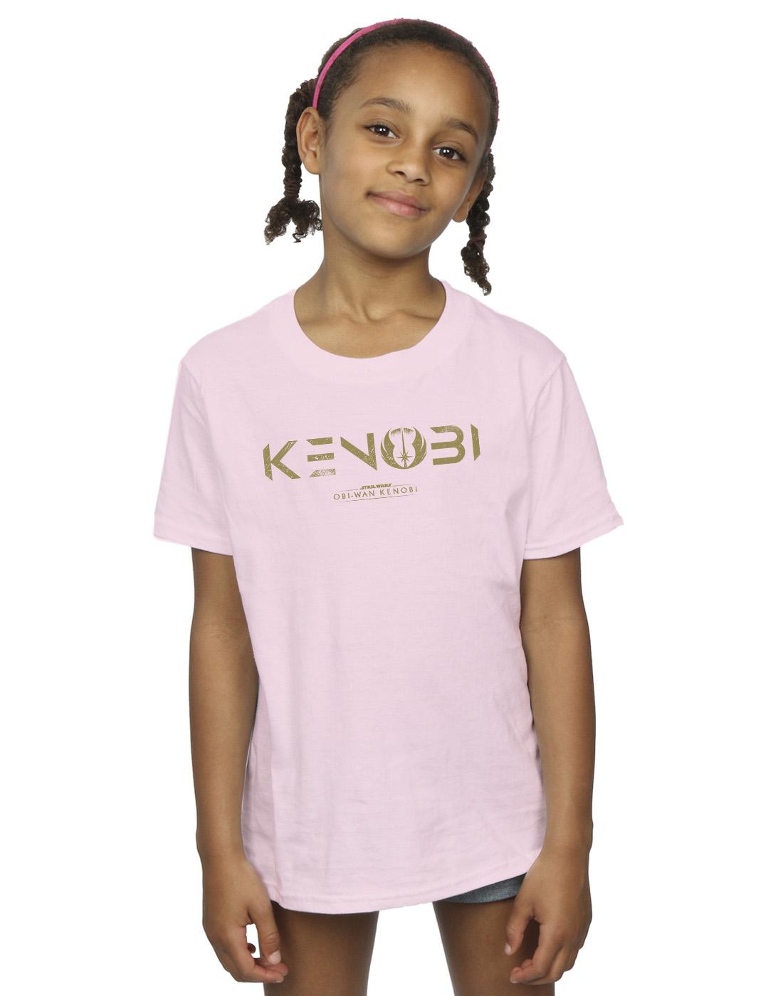 Baby Pink - Back - Star Wars Girls Obi-Wan Kenobi Logo Cotton T-Shirt
