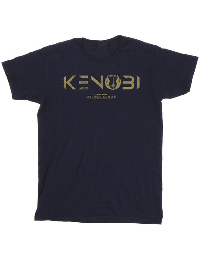 Navy Blue - Front - Star Wars Girls Obi-Wan Kenobi Logo Cotton T-Shirt