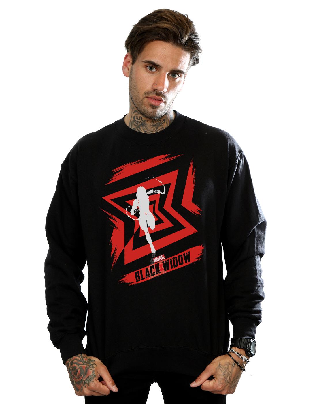 Black - Back - Marvel Mens Black Widow Movie Icon Run Cotton Sweatshirt
